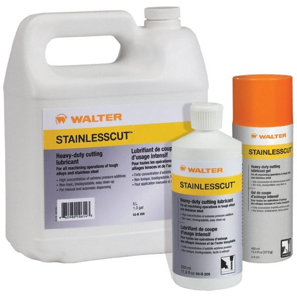 WALTER Surface Technologies - StainlessCut, 350 mL Bottle Cutting Fluid - Liquid, For Broaching, Drilling, Milling, Reaming, Sawing, Turning - Exact Tooling