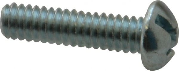 Value Collection - 1/4-20 UNC, 1" Length Under Head Slotted/Phillips Drive Machine Screw - Round Head, Grade J82 Steel, Zinc-Plated Finish, Without Washer - Exact Tooling