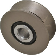 Osborn International - 4-1/2" Roller Diam x 1-13/16" Width, V Grooved Yoke Roller - Steel, 14,300 Lb Dynamic Cap - Exact Tooling