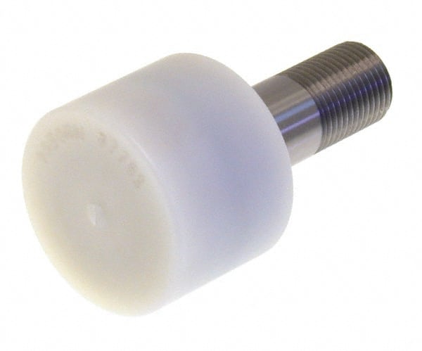 Osborn International - 1-1/4" Roller Diam x 27/32" Width, 1/2" Stud Diam x 1-1/4" Length, Nylon Tread Stud Style - Nylon, 5/8" Thread Length, 1/2-20 Thread, 2-3/32" OAL, 600 Lb Dynamic Cap - Exact Tooling