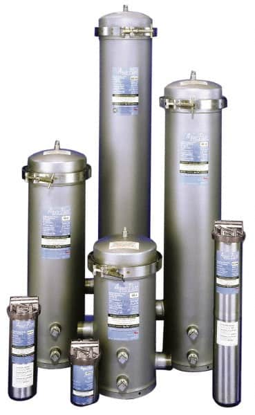 3M Aqua-Pure - 3 Inch Pipe, 150 No. Flange End Connections, 9-3/4 Inch Long Cartridge, 50.63 Inch Long, Cartridge Filter Housing without Cartridge - 36 Cartridges, 288 Max GPM Flow Rate, 150 psi Max Working Pressure, 304 Grade, Commercial Filter Housing - Exact Tooling