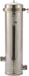 3M Aqua-Pure - 2 Inch Pipe, MNPT End Connections, 9-3/4 Inch Long Cartridge, 39.5 Inch Long, Cartridge Filter Housing without Cartridge - 12 Cartridges, 96 Max GPM Flow Rate, 125 psi Max Working Pressure, 316L Grade, Commercial Filter Housing - Exact Tooling