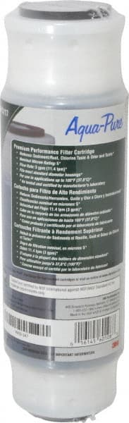3M Aqua-Pure - 3" OD, 5µ, Cellulose Fiber Carbon & Scale Cartridge Filter - 9-3/4" Long, Reduces Dirt, Rust, Tastes, Odors & Scale - Exact Tooling