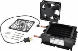 Lytron - 3/8" Tube OD, 1 Fan Mount, Liquid-To-Air Copper Tubed Process Equipment Heat Exchanger - Water Cooler, 5.8" High x 7.8" Wide x 1.8" Deep, 1,140 BTU/Hr, 400°F Max - Exact Tooling
