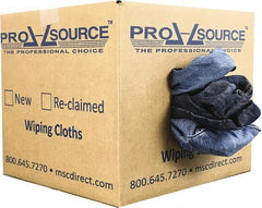PRO-SOURCE - Reclaimed Rags - Assorted Colors, Denim, Low Lint, 10 Lbs. at 2 to 4 per Pound, Box - Exact Tooling
