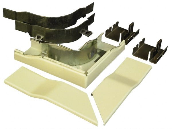 Wiremold - 5-1/2 Inch Long x 5-1/2 Inch Wide x 7/8 Inch High, Raceway Elbow End - 90°, Ivory, For Use with Wiremold 2400 Series Raceways - Exact Tooling