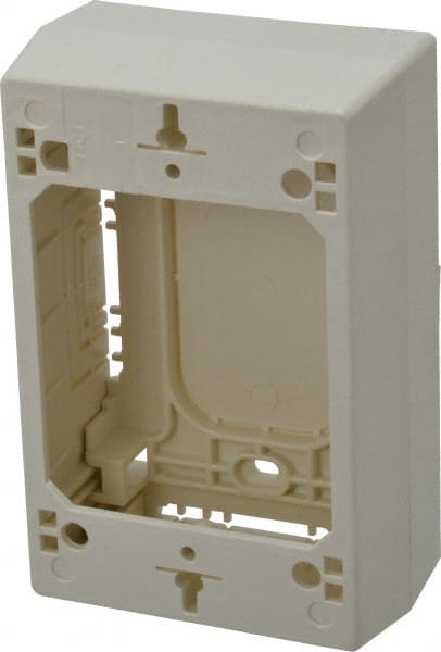 Wiremold - 1 Gang, (4) 1/2 & 3/4" Knockouts, PVC Rectangle Device Box - 4-3/4" Overall Height x 3" Overall Width x 1-3/4" Overall Depth - Exact Tooling