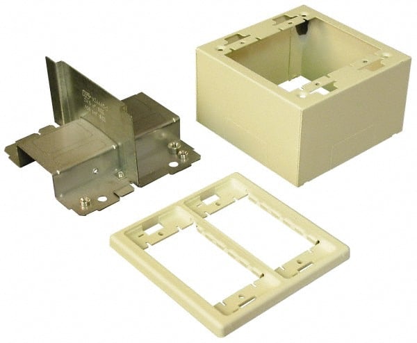 Wiremold - 4-3/4 Inch Long x 4-3/4 Inch Wide x 2-3/4 Inch High, Rectangular Raceway Box - Ivory, For Use with Wiremold 2400 Series Raceways - Exact Tooling