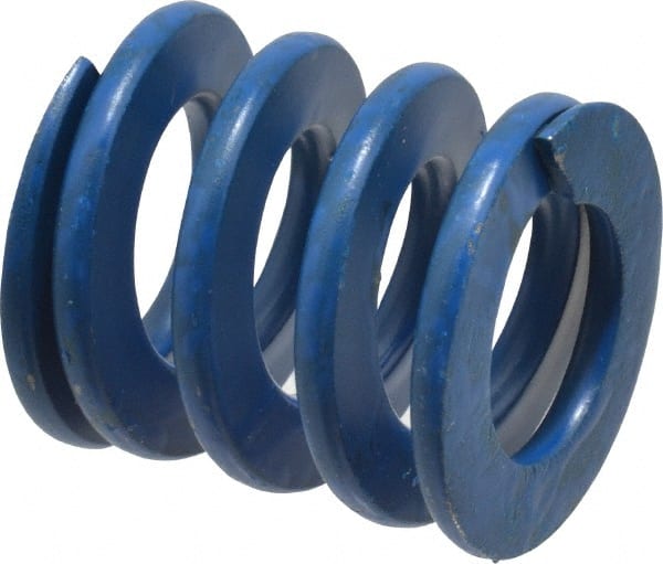 Associated Spring Raymond - 1" Hole Diam, 1/2" Rod Diam, 1" Free Length, Blue Die Spring - 275 Lb Max Deflection, 0.5" Max Deflection, Medium Duty, Chromium Alloy Steel - Exact Tooling