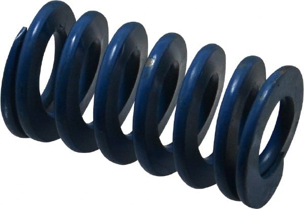 Associated Spring Raymond - 1" Hole Diam, 1/2" Rod Diam, 1-3/4" Free Length, Blue Die Spring - 262.5 Lb Max Deflection, 0.88" Max Deflection, Medium Duty, Chromium Alloy Steel - Exact Tooling