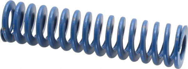 Associated Spring Raymond - 1" Hole Diam, 1/2" Rod Diam, 4" Free Length, Blue Die Spring - 240 Lb Max Deflection, 2" Max Deflection, Medium Duty, Chromium Alloy Steel - Exact Tooling