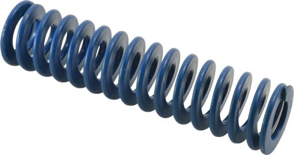 Associated Spring Raymond - 1-1/4" Hole Diam, 5/8" Rod Diam, 5" Free Length, Blue Die Spring - 340 Lb Max Deflection, 2.5" Max Deflection, Medium Duty, Chromium Alloy Steel - Exact Tooling