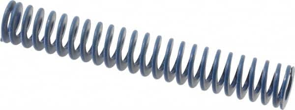Associated Spring Raymond - 1-1/4" Hole Diam, 5/8" Rod Diam, 8" Free Length, Blue Die Spring - 352 Lb Max Deflection, 4" Max Deflection, Medium Duty, Chromium Alloy Steel - Exact Tooling
