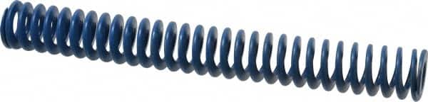Associated Spring Raymond - 1-1/4" Hole Diam, 5/8" Rod Diam, 10" Free Length, Blue Die Spring - 360 Lb Max Deflection, 5" Max Deflection, Medium Duty, Chromium Alloy Steel - Exact Tooling