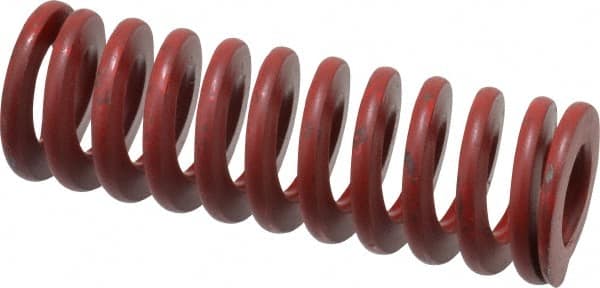 Associated Spring Raymond - 1" Hole Diam, 1/2" Rod Diam, 3" Free Length, Red Die Spring - 277.5 Lb Max Deflection, 1.11" Max Deflection, Medium Heavy Duty, Chromium Alloy Steel - Exact Tooling