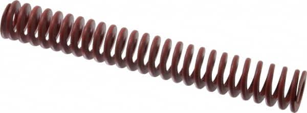 Associated Spring Raymond - 1" Hole Diam, 1/2" Rod Diam, 7" Free Length, Red Die Spring - 259 Lb Max Deflection, 2.59" Max Deflection, Medium Heavy Duty, Chromium Alloy Steel - Exact Tooling