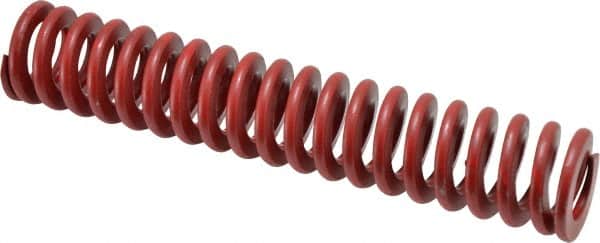 Associated Spring Raymond - 1-1/2" Hole Diam, 3/4" Rod Diam, 8" Free Length, Red Die Spring - 651.2 Lb Max Deflection, 2.96" Max Deflection, Medium Heavy Duty, Chromium Alloy Steel - Exact Tooling
