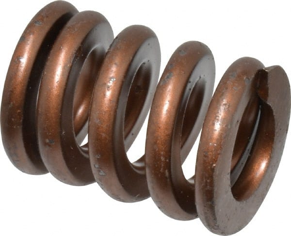 Associated Spring Raymond - 1" Hole Diam, 1/2" Rod Diam, 1-1/4" Free Length, Gold Die Spring - 642 Lb Max Deflection, 0.38" Max Deflection, Heavy Duty, Chromium Alloy Steel - Exact Tooling