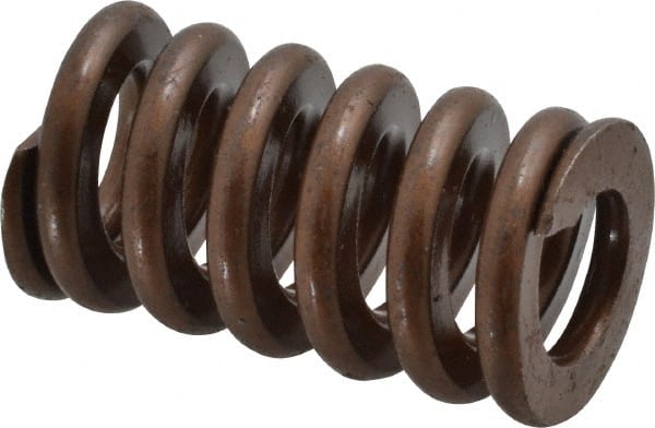 Associated Spring Raymond - 1" Hole Diam, 1/2" Rod Diam, 1-3/4" Free Length, Gold Die Spring - 546 Lb Max Deflection, 0.53" Max Deflection, Heavy Duty, Chromium Alloy Steel - Exact Tooling