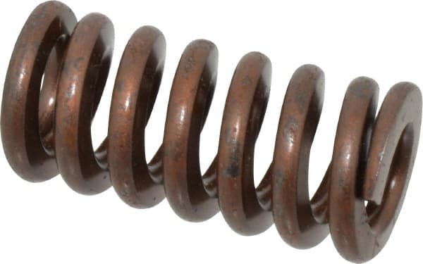 Associated Spring Raymond - 1" Hole Diam, 1/2" Rod Diam, 2" Free Length, Gold Die Spring - 540 Lb Max Deflection, 0.6" Max Deflection, Heavy Duty, Chromium Alloy Steel - Exact Tooling