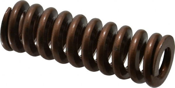 Associated Spring Raymond - 1" Hole Diam, 1/2" Rod Diam, 3" Free Length, Gold Die Spring - 489.6 Lb Max Deflection, 0.9" Max Deflection, Heavy Duty, Chromium Alloy Steel - Exact Tooling