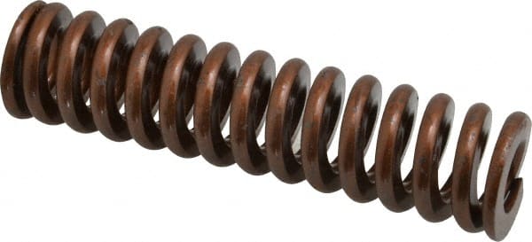 Associated Spring Raymond - 1" Hole Diam, 1/2" Rod Diam, 4" Free Length, Gold Die Spring - 480 Lb Max Deflection, 1.2" Max Deflection, Heavy Duty, Chromium Alloy Steel - Exact Tooling