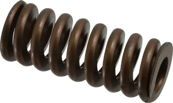 Associated Spring Raymond - 1-1/4" Hole Diam, 5/8" Rod Diam, 3" Free Length, Gold Die Spring - 856.8 Lb Max Deflection, 0.9" Max Deflection, Heavy Duty, Chromium Alloy Steel - Exact Tooling