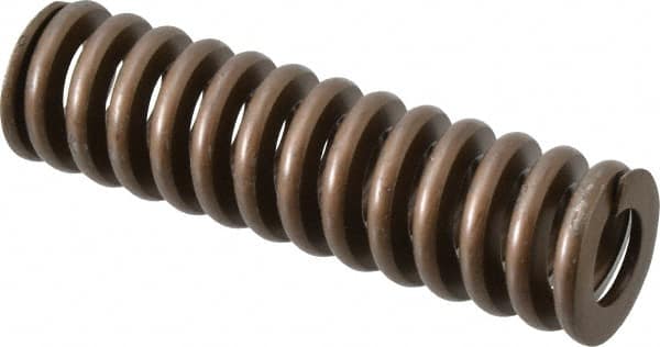 Associated Spring Raymond - 1-1/4" Hole Diam, 5/8" Rod Diam, 4-1/2" Free Length, Gold Die Spring - 788.4 Lb Max Deflection, 1.35" Max Deflection, Heavy Duty, Chromium Alloy Steel - Exact Tooling