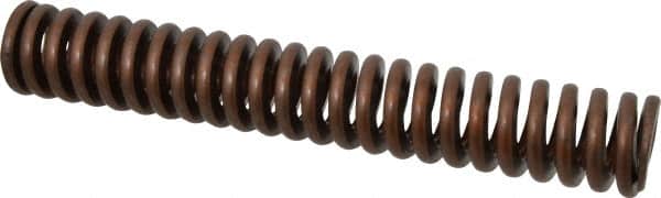 Associated Spring Raymond - 1-1/4" Hole Diam, 5/8" Rod Diam, 8" Free Length, Gold Die Spring - 787.2 Lb Max Deflection, 2.4" Max Deflection, Heavy Duty, Chromium Alloy Steel - Exact Tooling