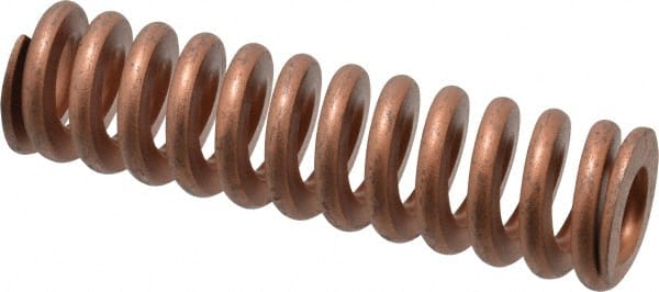 Associated Spring Raymond - 1-1/2" Hole Diam, 3/4" Rod Diam, 5-1/2" Free Length, Gold Die Spring - 1056 Lb Max Deflection, 1.65" Max Deflection, Heavy Duty, Chromium Alloy Steel - Exact Tooling