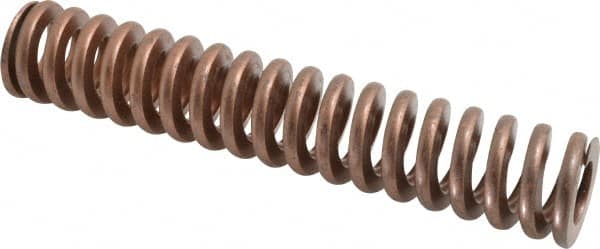 Associated Spring Raymond - 1-1/2" Hole Diam, 3/4" Rod Diam, 8" Free Length, Gold Die Spring - 1036.8 Lb Max Deflection, 2.4" Max Deflection, Heavy Duty, Chromium Alloy Steel - Exact Tooling
