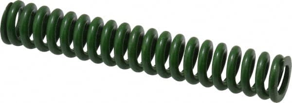 Associated Spring Raymond - 1/2" Hole Diam, 9/32" Rod Diam, 3" Free Length, Green Die Spring - 67.5 Lb Max Deflection, 0.75" Max Deflection, Extra Heavy Duty, Chromium Alloy Steel - Exact Tooling