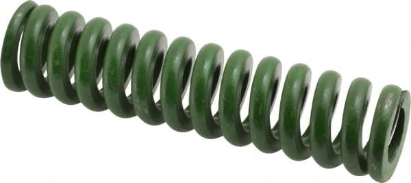 Associated Spring Raymond - 1" Hole Diam, 1/2" Rod Diam, 4" Free Length, Green Die Spring - 552 Lb Max Deflection, 1" Max Deflection, Extra Heavy Duty, Chromium Alloy Steel - Exact Tooling