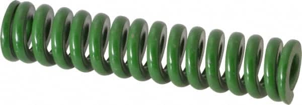 Associated Spring Raymond - 1" Hole Diam, 1/2" Rod Diam, 4-1/2" Free Length, Green Die Spring - 549 Lb Max Deflection, 1.13" Max Deflection, Extra Heavy Duty, Chromium Alloy Steel - Exact Tooling