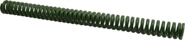 Associated Spring Raymond - 1" Hole Diam, 1/2" Rod Diam, 12" Free Length, Green Die Spring - 528 Lb Max Deflection, 3" Max Deflection, Extra Heavy Duty, Chromium Alloy Steel - Exact Tooling