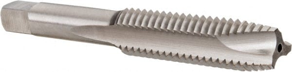 Hertel - 1/2-13 UNC, 3 Flute, Bright Finish, High Speed Steel Spiral Point Tap - Plug Chamfer, Right Hand Thread, 3-3/8" OAL, 1-21/32" Thread Length, 0.367" Shank Diam - Exact Tooling