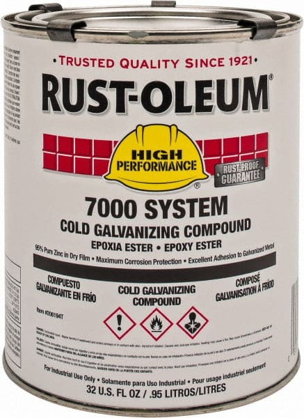 Rust-Oleum - 1 Qt Zinc Cold Galvanizing Compound - Comes in Pail - Exact Tooling