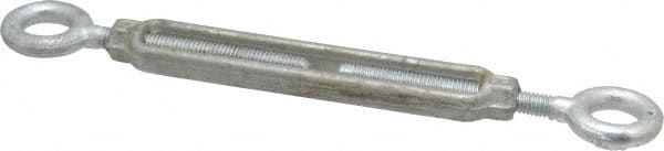 Made in USA - 800 Lb Load Limit, 5/16" Thread Diam, 4-1/2" Take Up, Steel Eye & Eye Turnbuckle - 9-9/16" Closed Length - Exact Tooling