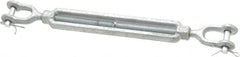 Made in USA - 1,200 Lb Load Limit, 3/8" Thread Diam, 6" Take Up, Steel Jaw & Jaw Turnbuckle - 12" Closed Length - Exact Tooling