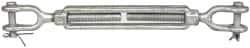 Made in USA - 2,200 Lb Load Limit, 1/2" Thread Diam, 6" Take Up, Steel Jaw & Jaw Turnbuckle - 13" Closed Length - Exact Tooling