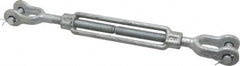 Made in USA - 3,500 Lb Load Limit, 5/8" Thread Diam, 6" Take Up, Steel Jaw & Jaw Turnbuckle - 16" Closed Length - Exact Tooling