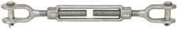 Made in USA - 5,200 Lb Load Limit, 3/4" Thread Diam, 6" Take Up, Steel Jaw & Jaw Turnbuckle - 17" Closed Length - Exact Tooling