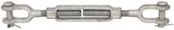 Made in USA - 7,200 (Jaw) Lb Load Limit, 7/8" Thread Diam, 6" Take Up, Steel Jaw & Jaw Turnbuckle - 19-1/2" Closed Length - Exact Tooling