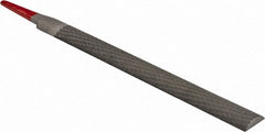 Simonds File - 6" Long, Second Cut, Half Round American-Pattern File - Double Cut, Tang - Exact Tooling