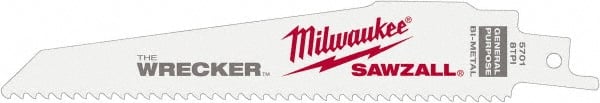 Milwaukee Tool - Steel Reciprocating Saw Blade - Tapered Profile, Toothed Edge - Exact Tooling