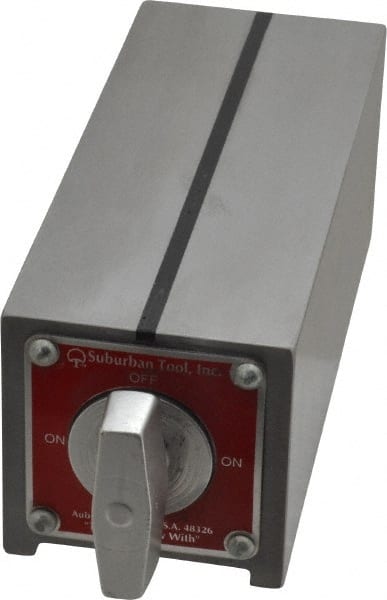 Suburban Tool - Standard Pole Rectangular Permanent Magnetic Block Chuck - 5" Long x 2" Wide x 2" High, Alnico - Exact Tooling