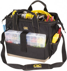 CLC - 23 Pocket Black & Khaki Polyester Tool Bag - 16" Wide x 9" Deep x 11" High - Exact Tooling