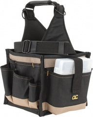 CLC - 25 Pocket Black & Khaki Polyester Tool Tote - 8" Wide x 8" Deep x 17" High - Exact Tooling