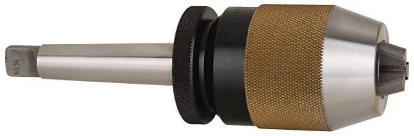 Albrecht - 2MT, 1/32 to 1/2" Capacity, Steel Integral Shank Drill Chuck - Keyless, Taper Shank, 2" Sleeve Diam, 3-3/8" Open Length - Exact Tooling