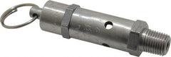 Kingston - 1/4" Inlet, ASME Safety Relief Valve - 100 Max psi, Stainless Steel - Exact Tooling